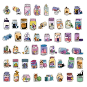 50 Stück süße Cartoon Katzen Aufkleber für DIY Scrapbooking und Wasserflaschen Deko