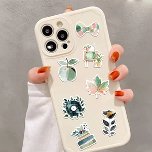 Watercolor aesthetic iPhone case featuring hand-painted forest bohemian motifs and bows