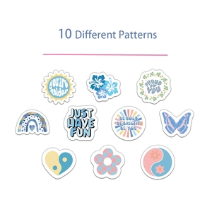 500pcs roll of blue INS style waterproof motivational stickers with 10 various patterns