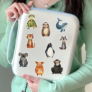 50 simpatici adesivi animali acquerello per decorazione impermeabile di bagagli