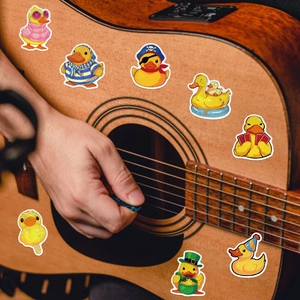 50 autocollants de canard jaune mignon pour décoration de valises et ordinateurs