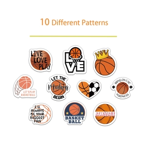 500pcs roll of 10 different waterproof basketball stickers for water bottles and DIY decor