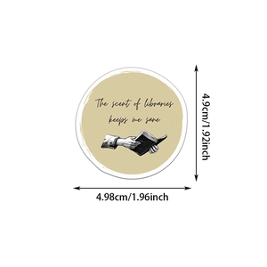 Guide de dimensions détaillé pour autocollants vintage montrant la taille de 5 cm