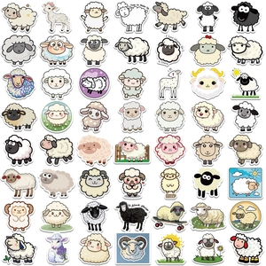 Set of 50 cute cartoon sheep stickers for DIY scrapbooking and laptop decoration