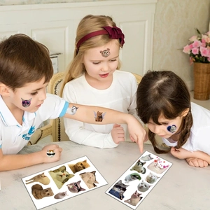 Tatouages temporaires de chats drôles pour enfants avec des motifs de chatons mignons