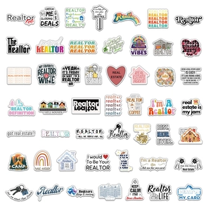 50pcs waterproof realtor life stickers for real estate agents luggage and laptop decor