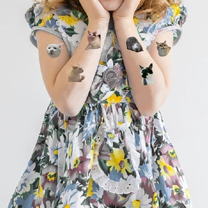 Tatouages temporaires imperméables pour enfants avec des motifs de chats mignons et drôles