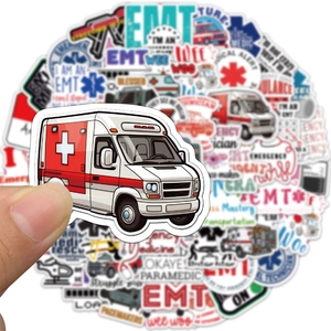 Lot de 50 stickers médicaux EMT EMS étanches pour ordinateur, gourde et valise déco