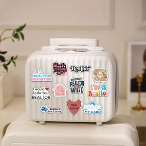 50pcs Real Estate Agent stickers set for laptop and luggage decoration on white case