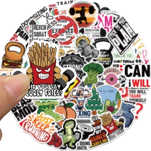 Lot de 50 autocollants de motivation fitness avec illustrations de sport pour ordinateur