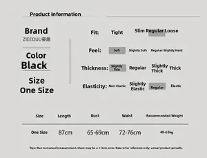 Detailed size chart for black lace maid outfit showing measurements in centimeters