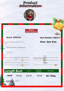 Guide des tailles pour ensemble de lingerie de Noël rouge vin avec détails des mesures