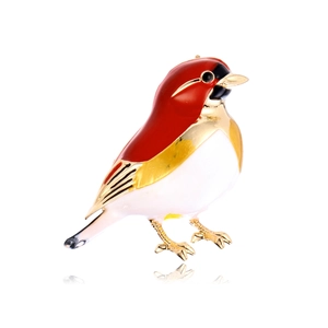 Exquisite Emaille Vogel Brosche Legierung Strass Tier Revers Pin Minimalistische Mode Schmuck Kleidung Accessoire Geschenk