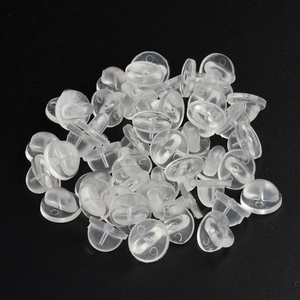 Macro di chiusure a farfalla in silicone trasparente da 10mm per spille e distintivi