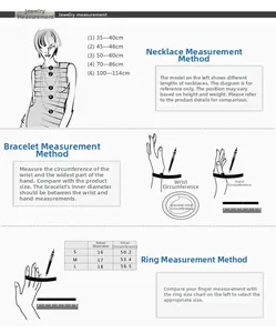 Guide détaillé des tailles pour colliers, bagues et bracelets avec instructions de mesure