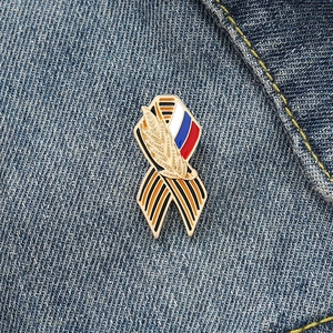 Broche en Alliage Épi de Blé Ruban Badge Pin's Émaillé pour Vêtement Veste en Jean Décoration de Col Bijoux Unisexe