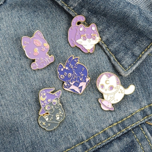 Cartoon Wizard Cat Enamel Brooch Pin Alloy Animal Brooch For Women Kids Backpack Clothes Decorative Jewelry Accessory