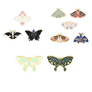 Enamel Butterfly Moth Brooch Pin Collection Mysterious Moon Star Astronomical Pattern Alloy Badge For Women Men Cartoon Jewelry