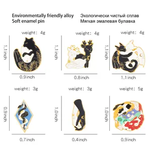 Size chart showing dimensions and weight for animal soft enamel alloy badges