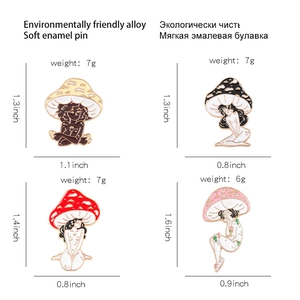 Pins en émail aux motifs de filles champignons mignons en alliage écologique de qualité