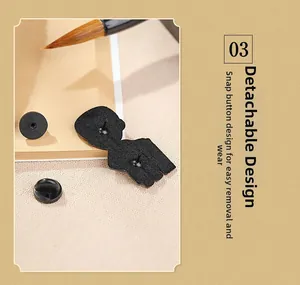 Detail view of the black enamel pin back with double rubber clutches and dual pin design