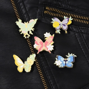 Lindo Broche de Esmalte de Mariposa y Flor para Mujer Insignia de Animal de Aleación Joyería de Laca Regalo para Ropa Mochila