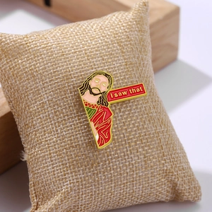 Lustige Jesus I saw that Emaille-Anstecknadel aus Legierung für Kleidung und Taschen
