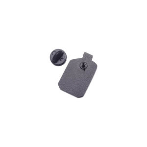 Premium alloy mathematical curve badge with matte texture and black rubber butterfly clutch