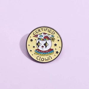 Creative Cartoon Enamel Pin Brooch Certified Clown Juice Box Alloy Badge For Clothing Bag Accessories Unisex Jewelry Gift