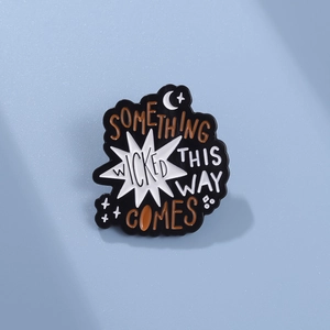Something Wicked This Way Comes Enamel Pin Zinc Alloy Gothic Brooch Personalized Halloween Jewelry Gift For Backpack Clothing