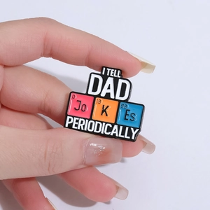 Funny periodic table enamel pin with I Tell Dad Jokes Periodically quote for Father's Day