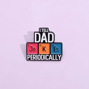 Funny I Tell Dad Jokes Periodically Enamel Pin Periodic Table Style Alloy Brooch Creative Science Humor Lapel Pin Badge