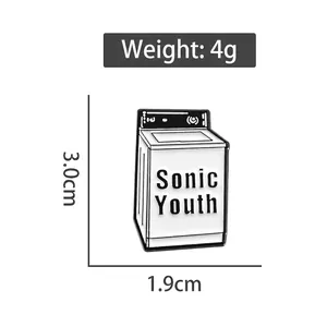Spilla smaltata lavatrice Sonic Youth 1,9cm x 3,0cm distintivo creativo lavatrice
