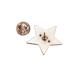 Kreative goldene Stern-Brosche mit matter Textur und klassischem Schmetterlingsverschluss