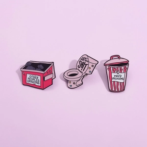 Drôle Poubelle Toilettes Rose Alliage Émail Broche Dessin Animé Other People's Opinions Mens Opinions Épingles à Citation Bijoux Mode