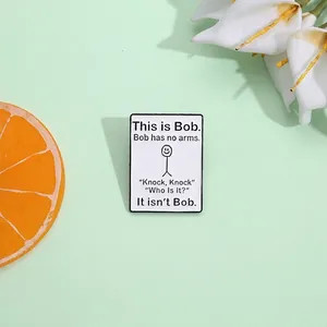 This Is Bob Enamel Brooch Pin Funny Humorous Stickman Alloy Badge For Backpack Clothes Jacket Minimalist Jewelry Gift For Unisex