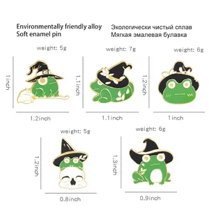 Lot de pins grenouille chapeau de sorcier avec dimensions et poids détaillés