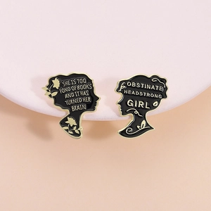 Classic literature enamel pin set featuring Little Women and Pride and Prejudice designs