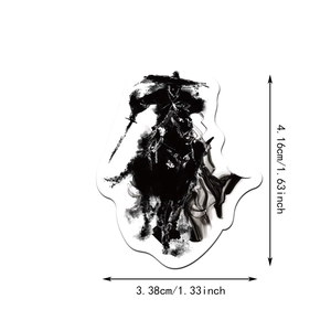 Ink samurai sticker dimensions showing 4.16cm height and 3.38cm width in detail
