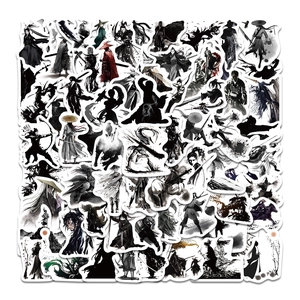 Ink Wash Wuxia Swordman Silhouettes Stickers Chinese Art Style Matte PVC Decals For Journal Laptop Phone Case Decoration