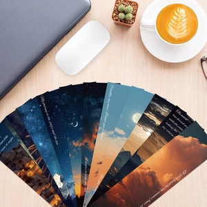 30pcs Galaxy themed vintage bookmarks with celestial landscapes and literary quotes
