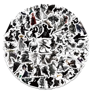 Ink style Chinese swordsman stickers for DIY laptops and phone cases decoration