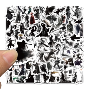 Waterproof ink style martial arts warrior stickers for DIY journals and laptop decor