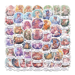 Flower Fairy Elf Stickers For Laptop Water Bottle Journal PVC Waterproof Botanical Cartoon Girl Fairy Decorative Decals