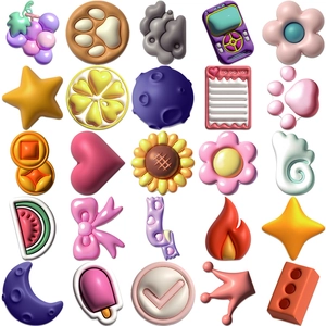 Set of 50 3D puffy cartoon decorative stickers for DIY phone cases and laptops