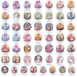 Set of 50 Flower Fairy stickers with floral monthly designs for laptop decoration