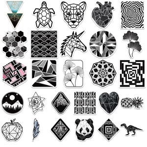 52PCS geometric vector graffiti stickers for luggage and laptops with waterproof design