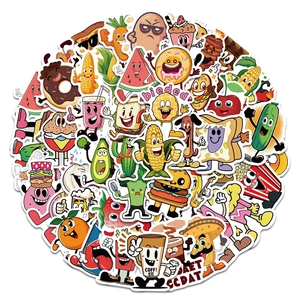 Autocollants PVC Nourriture Fruits Dessin Animé Imperméables Décoratifs Pour Ordinateur Valise Guitare Tasse Journal Scrapbooking Enfants