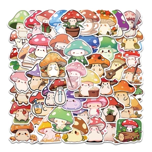 Cute Cartoon Mushroom Graffiti Stickers Waterproof PVC Vinyl Decals For Laptop Suitcase Water Bottle DIY Decorative Stickers