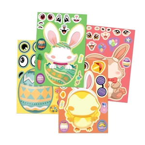 Easter bunny and egg sticker set for kids DIY crafts featuring cute cartoon animals